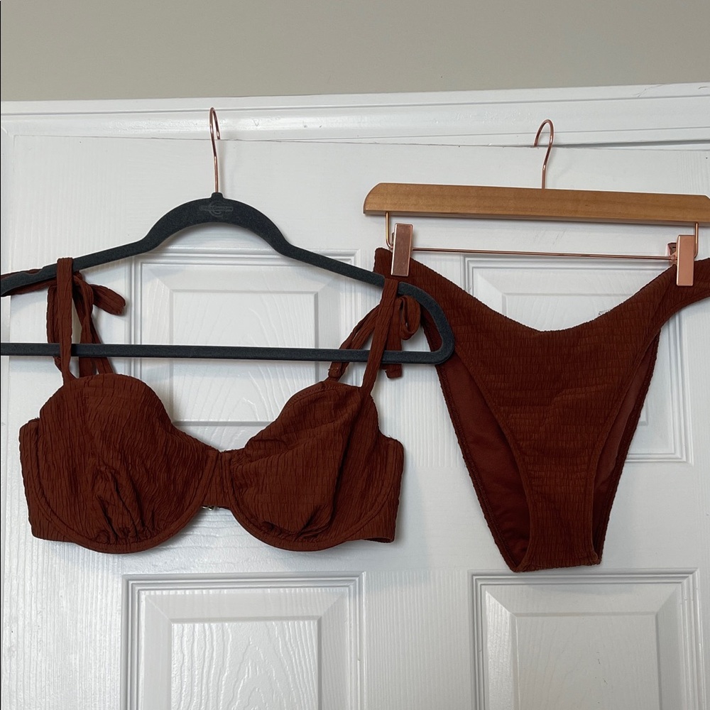 Women’s Brown Tie-Strap Bikini Set - Two-Piece Swimwear
